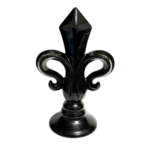 Black Fleur-De-Lis Decorative Figurine Sculpture - Picture 1 of 7